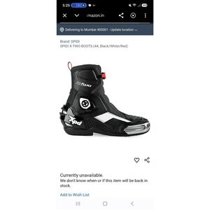 Spidi XPD X-Two Motorcycle Racing Boots Black White Red Warrior Tech Size 44
